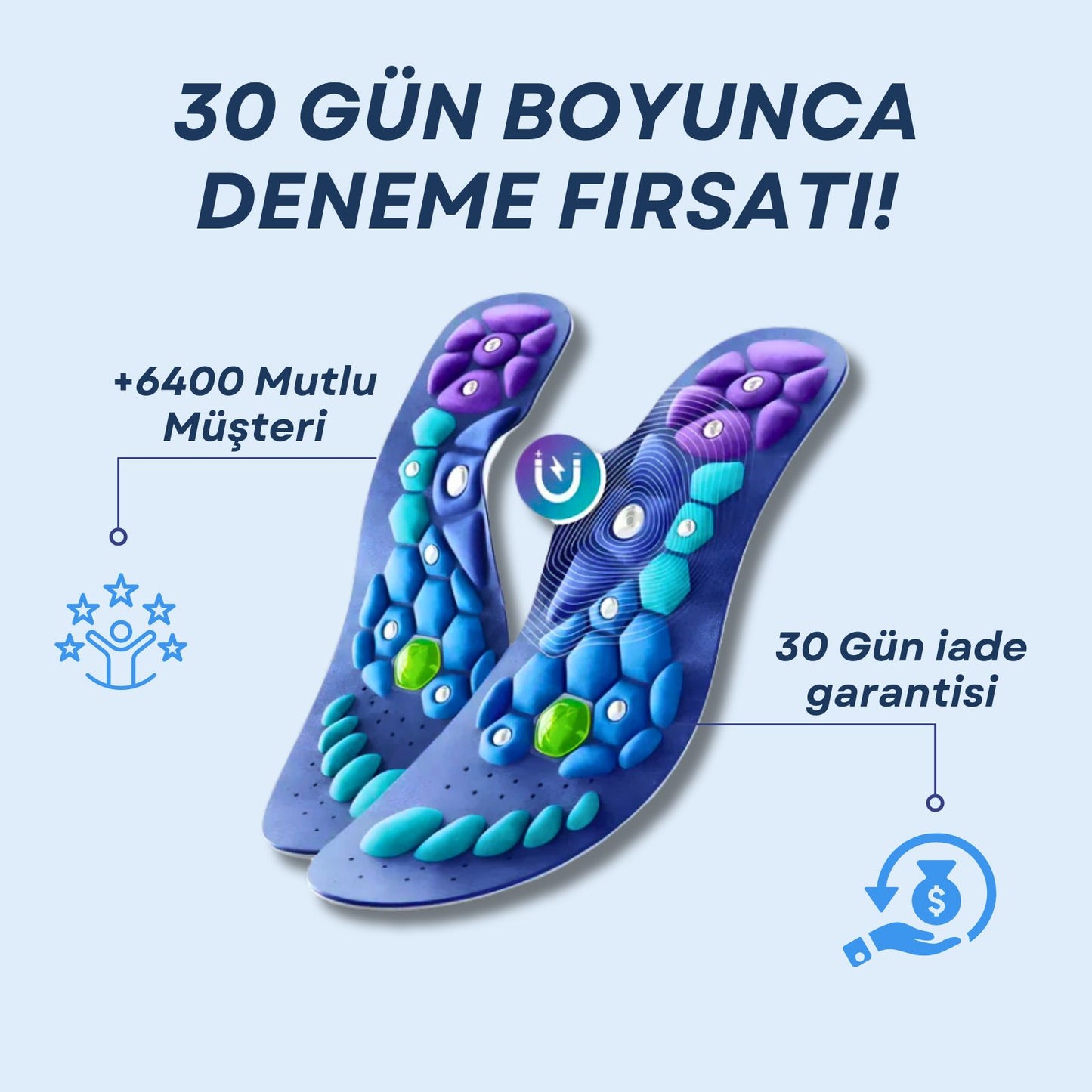 Akuvortex Ayak Ağrısı Manyetik Tabanlık